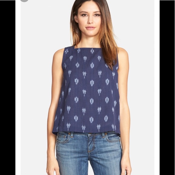 Eileen Fisher Tops - Eileen Fisher Ikat Square Neck Crop shell size XS